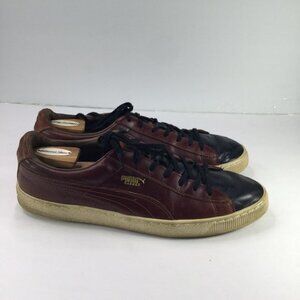 Puma Sneakers Basket Classic Luxe Camo Men Size 13 Brown Black Leather